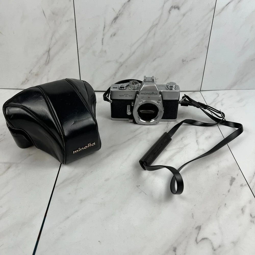Minolta SRT 101 35mm SLR Silver Film Camera w/ Case - Body Only